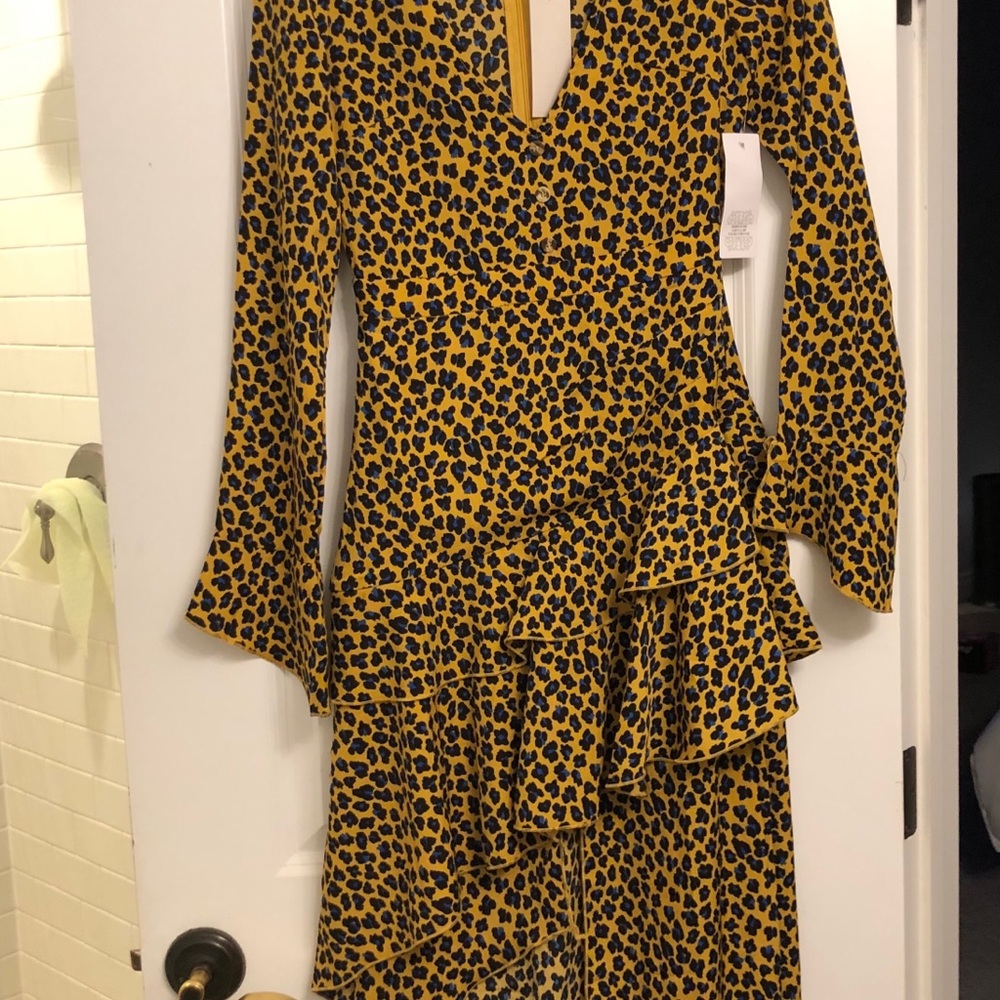 Yellow/Gold color cheetah dress
